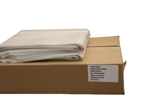 Clear Refuse Sacks 180g 455x725x975mm - Box 200