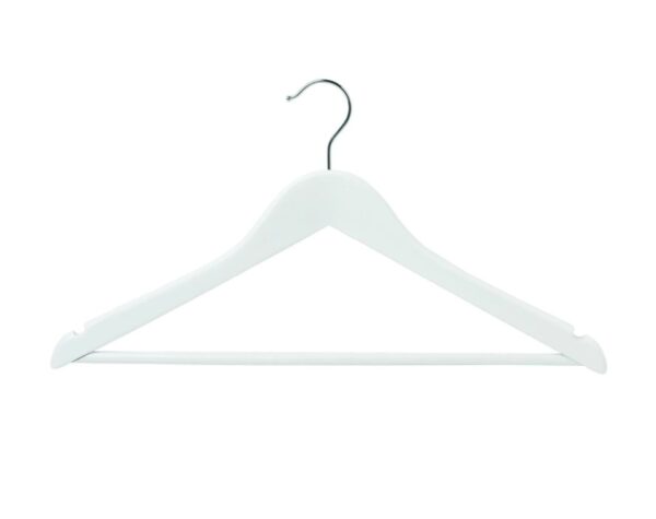 White Wooden Wishbone Hanger with bar x50 - 43cm